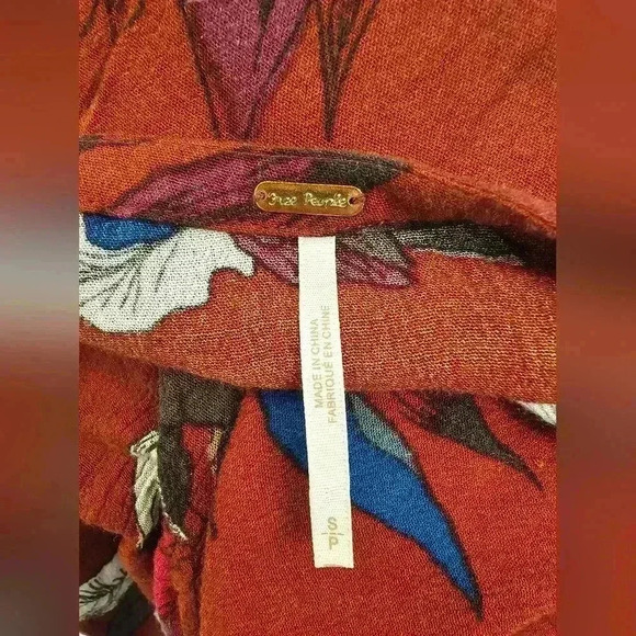 Free People Womens Size S Electric Orchid Print Swing Tunic Dress Boho Flowers - Picture 11 of 14